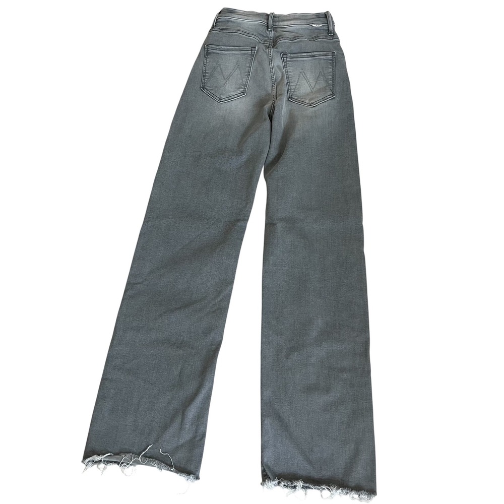 MOTHER Denim The Lasso Heel High Rise Stretch Jeans Barely There Gray Wide Sz 25